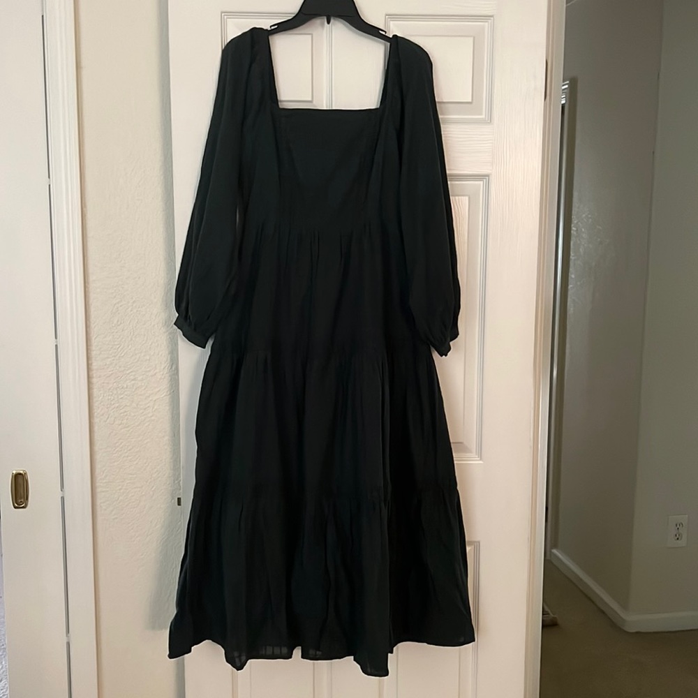 Vintage inspired deep green midi dress
